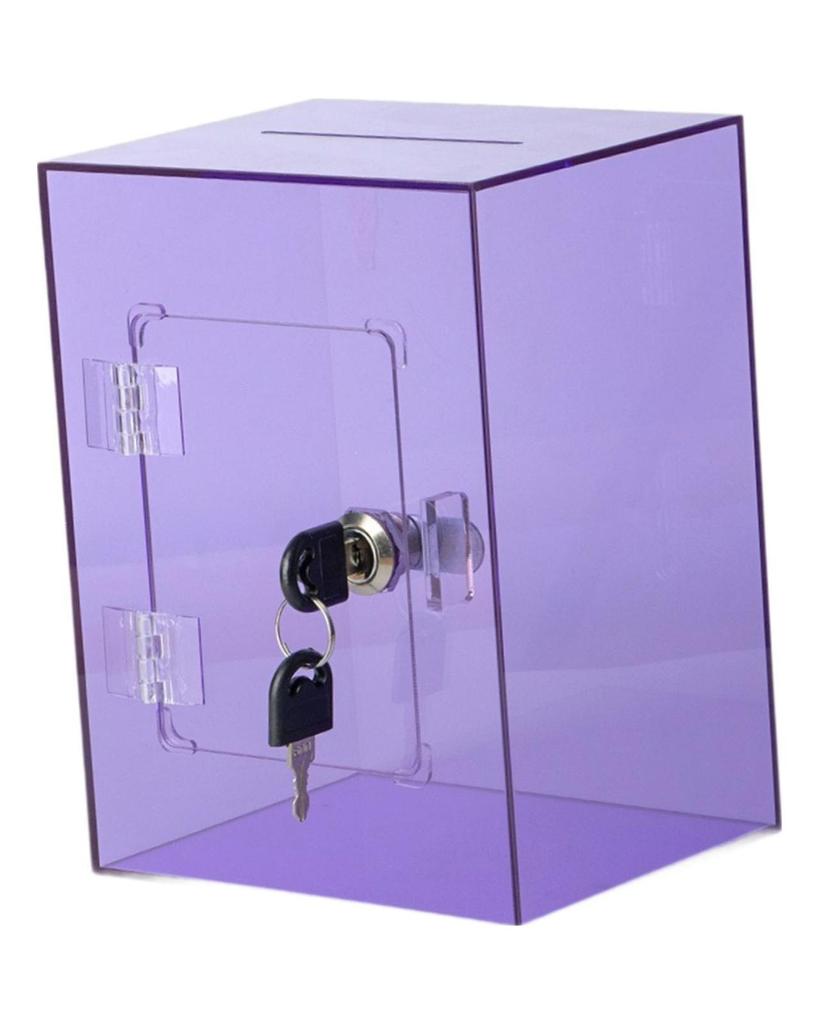Akrylowa skrzynka na pieniądze z zamknięciem, przezroczysta, na oszczędności