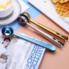 Stainless Steel Coffee Spoon with Clip Barista Coffee Accessories Scoop Spoon Coffee Weighing Measuring Spoon