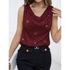 Women's New Sexy V-neck Bustier Fashion Sequins Loose Short Pullover Tank Tops