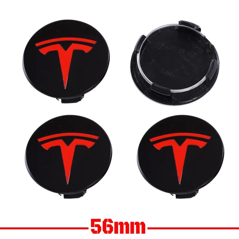 4 Stück für Tesla Model 3 Model Y Abzeichenabdeckungen Radkappen 4 Stück 56mm Radnabendeckel für Tesla Model Y X S 2023 Auto Zubehör Stil