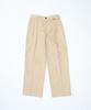 STAGE NAME Reverse Double-Pleated Elastic Wide Cotton Chino Pants_Beige