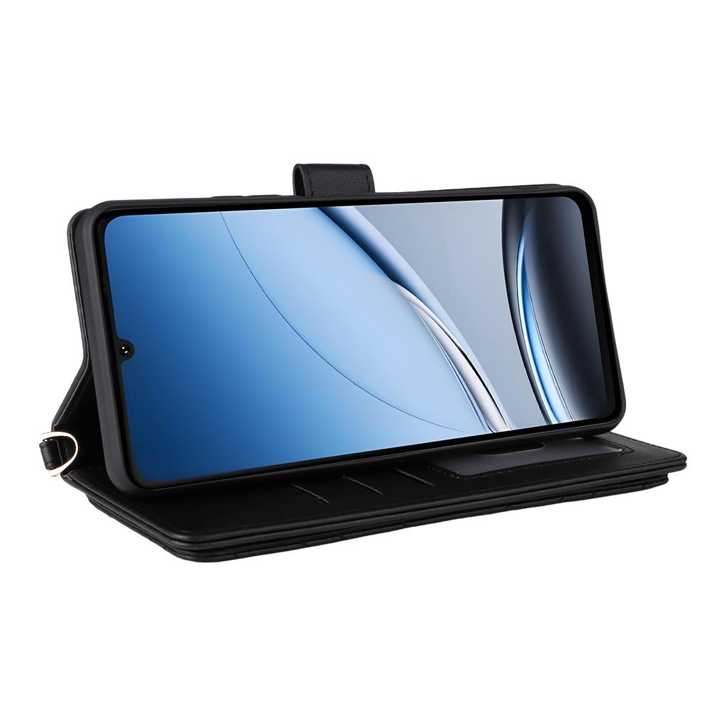 Für Doogee Note 59/Note 59 Pro Hülle mit Schulter-/Handschlaufe Leder Handyhülle Ständer Brieftasche