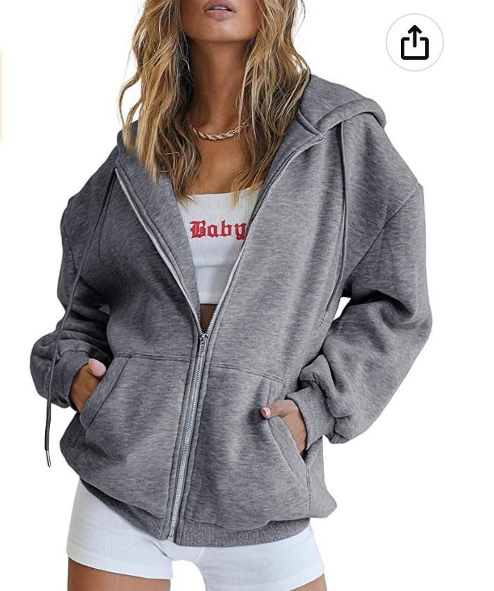 Casual Drawstring Zipper Hoodie Jacket with Pockets