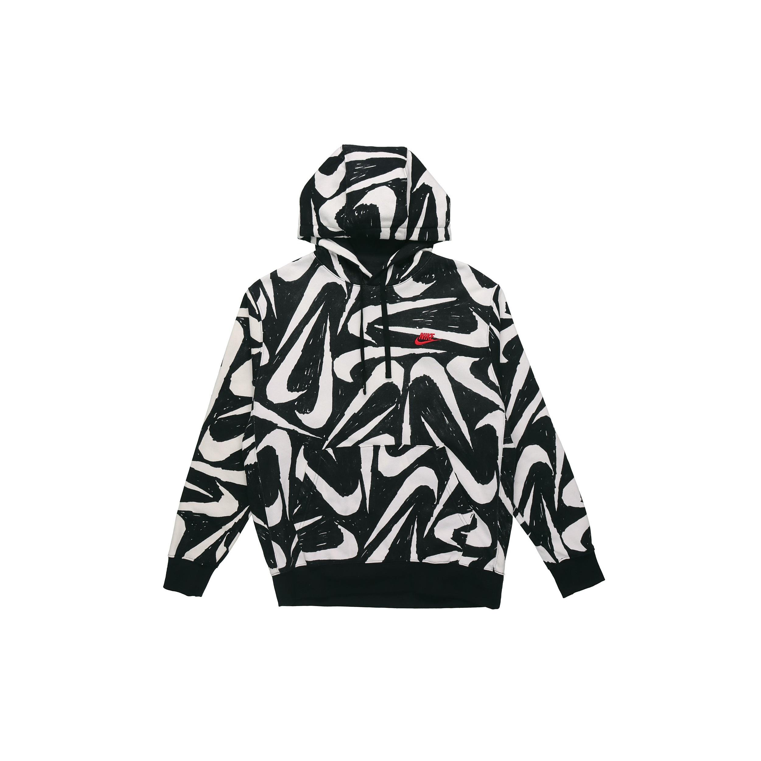 Nike Athleisure Casual Sports Printing Fleece Black Men s CK2231-010 M