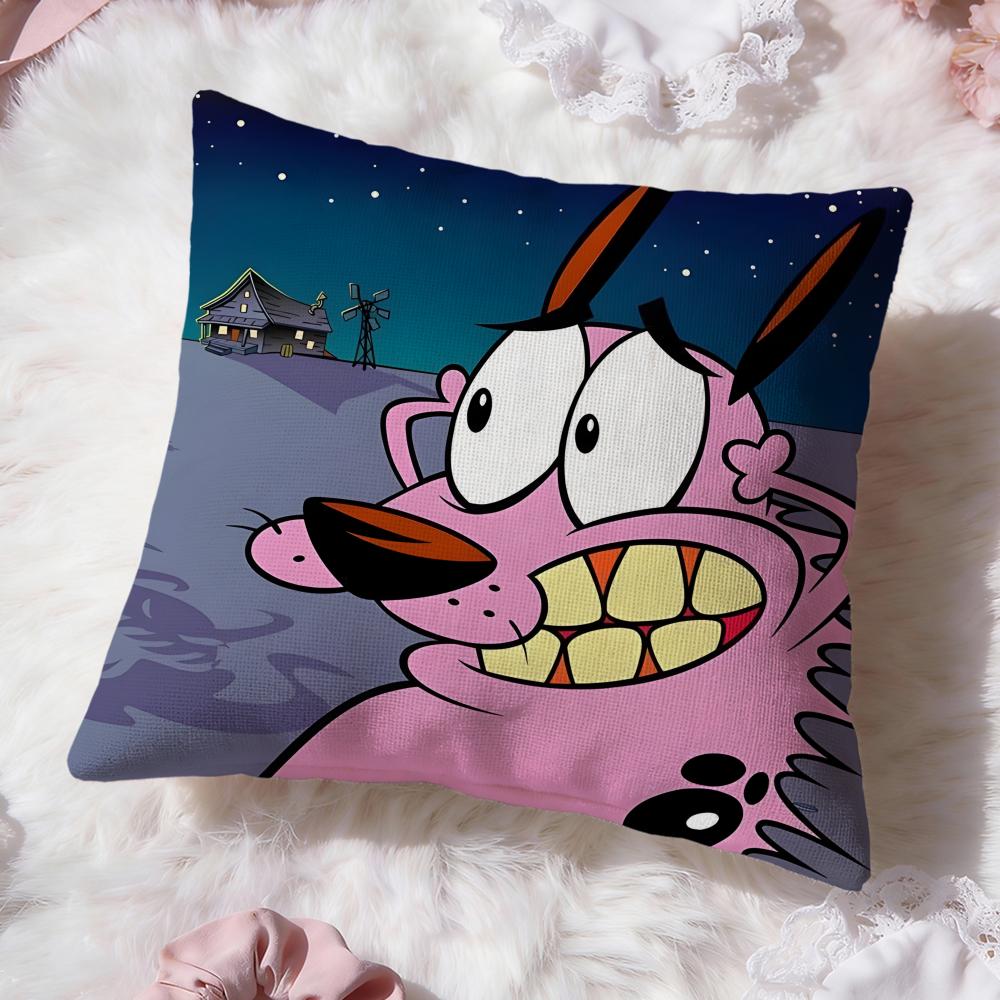Courage the Cowardly DogS Cushion Cover Premium Comfort Reversible Pillow Cove -Two in One Design for Any Room & Car Interior