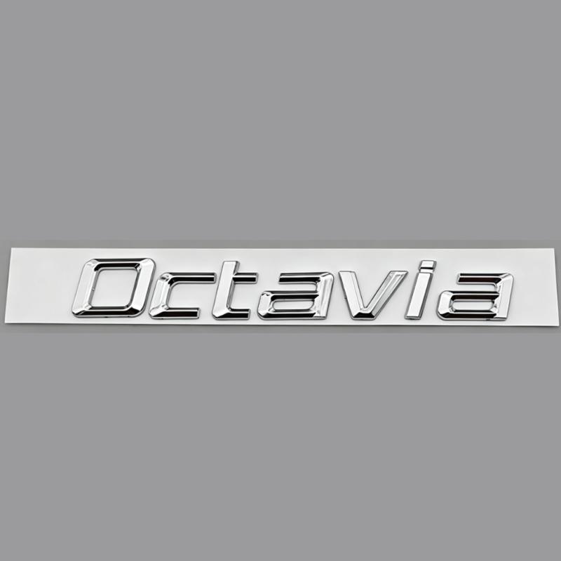 CHC1 3D ABS Chrome Black Logo Octavia Emblem Letters Car Rear Trunk Badge For Skoda OCTAVIA 1 2 3 4 A5 A7 MK3 Sticker Accessories
