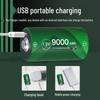 Delipow Тип D 1,5 В USB-перезаряжаемая литиевая батарея 9000 мВтч Штепсель CN (адаптер в комплекте)
