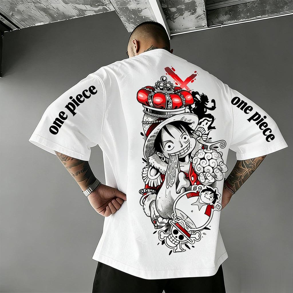 Unisex One Piece Luffy Anime T-Shirt Herren Damen 2026 Sommer Neu Streetwear Baumwolle Kurzarm T-Shirts Grafikdruck Y2k Kleidung