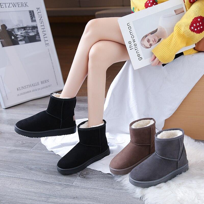 Snow Boots Women New Fashion All -Match Short Tube Cotton Shoes Winter Warmth And Velvet Thick Bread Shoes