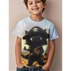 Fashion Men's Children's Clothing Crew Neck Short Sleeve 3D Casual Color Printing Casual Short Sleeve Crew Neck T-Shirt