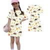 Girls Loose Fit Short Sleeve Dress Lightweight Cotton Animal Print Round Neck Kids Casual Summer Dress for Children