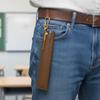 INS Waterproof PU Pen Pouch with Hook Portable Pencil Case Lychee Grain Pen Holder Students Gift