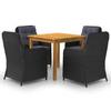 Day and Night - 3067729 Day and Night 5 Piece Garden Dining Set Black (147875+2x46548)