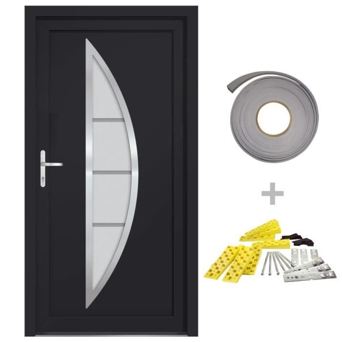 VidaXL Porte d'entrée anthracite 108x208 cm PVC 3187878