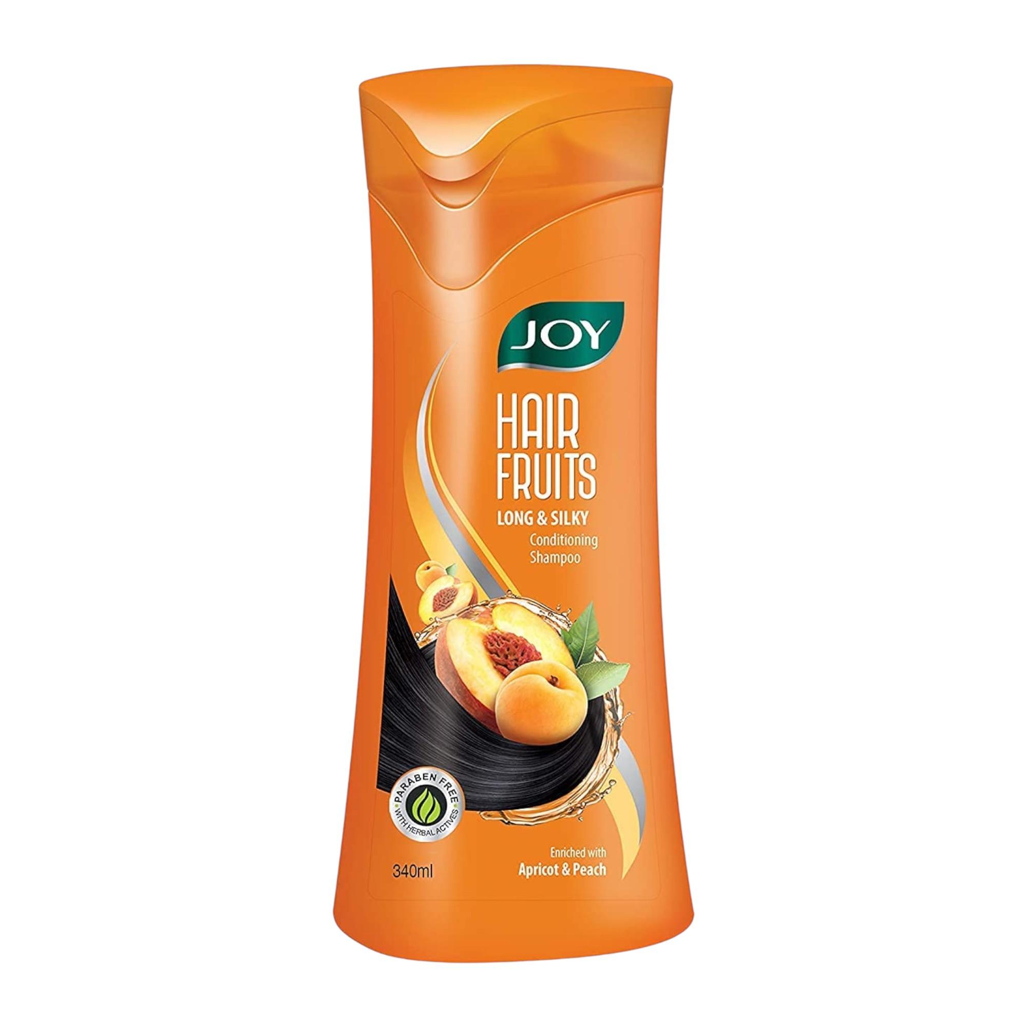 

Joy Hair Fruits Long & Silky Conditioning Apricot & Peach Shampoo 340 ml Pack | Soft Shiny Hair, Moisturizing & Nourishing