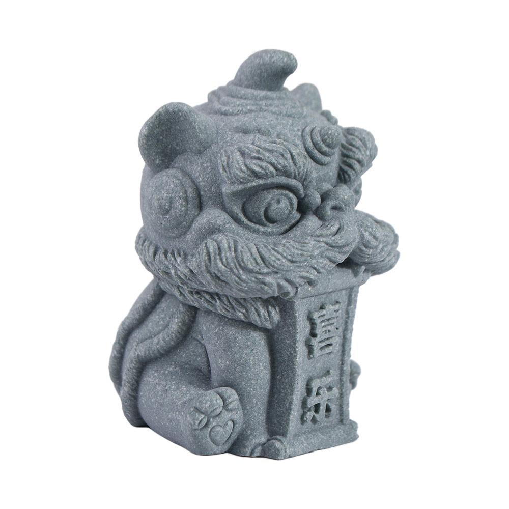 Artwork Awakening Lion Ornament Artificial Stone Lion Mascot Statue  Tea Pet