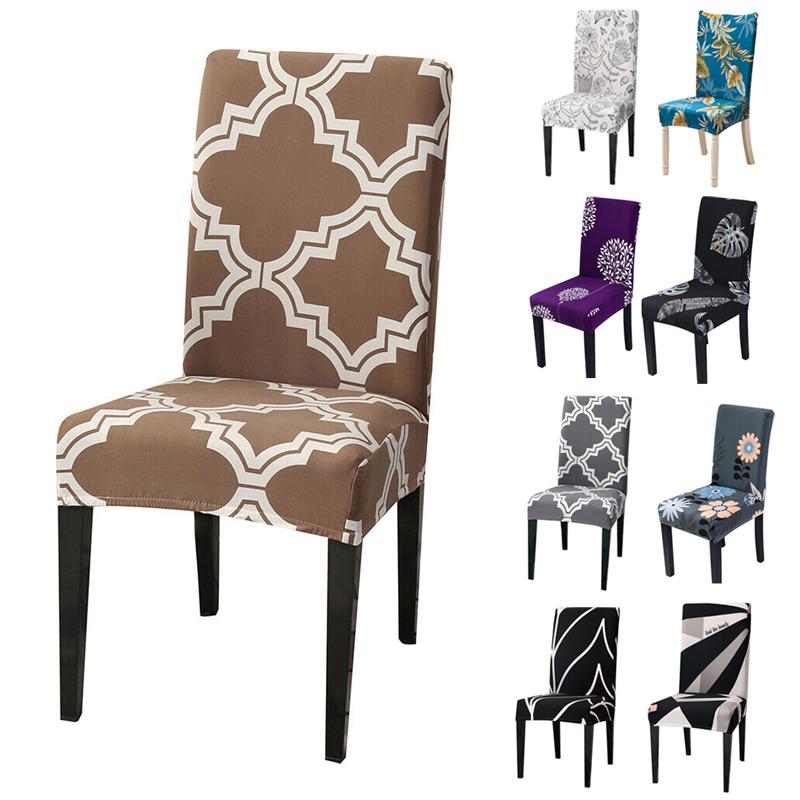 Geometric Dining Chair Cover Spandex Elastic Slipcover Stretch Chair Covers for Wedding Hotel Banquet Dining Room Home Decor