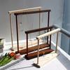 Wooden Double-Row Jewelry Display Rack Elegant Jewelry Organizer with Hooks for Necklaces Bracelets Earrings Rings Space-Saving