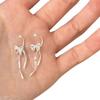 Delicate Earrings with Bowknot Pendant Chic Ear Piercing Jewelry Fashionable Ear Hooks Adornment Jewelry for Women