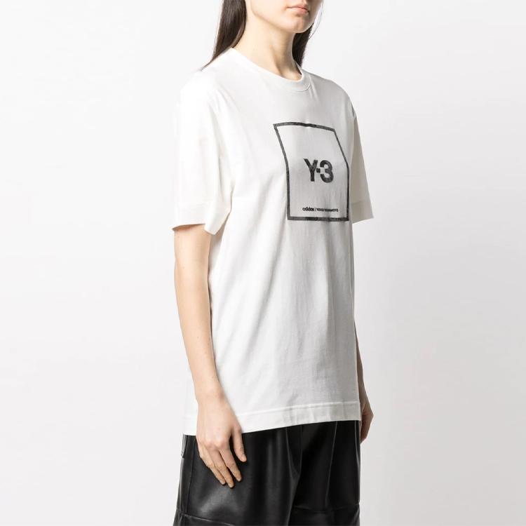Y-3 Square Graphic Tee White Unisex Tops GV6061