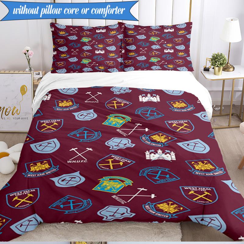 Football Club Emblem 3pcs K-pop music group Bedding set,Ideal for Bedroom, Dormitory,Including Duvet Cover And 2pcs Pillowcases,Fan gifts