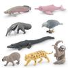 Simulation Of South American Animals 8-Piece Set Dolphin Crocodile Capybara Horned Eagle Sloth Anteater Jaguar Model Ornament