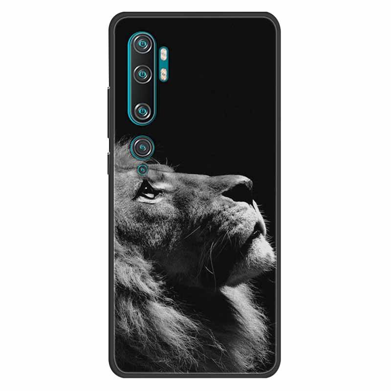 For Xiaomi Mi Note 10 Case Silicone Soft Owl Lion TPU Fashion Back Cover For Xiaomi Mi Note10 Cases Protective Printed Covers