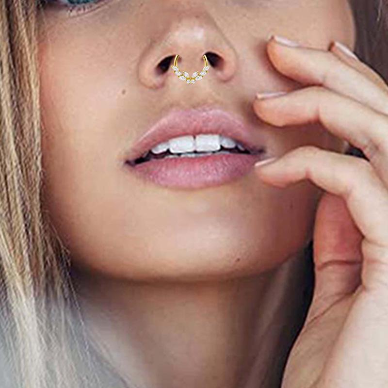 European-American Zirconia G23 Titanium Alloy Nose Ring & Stud