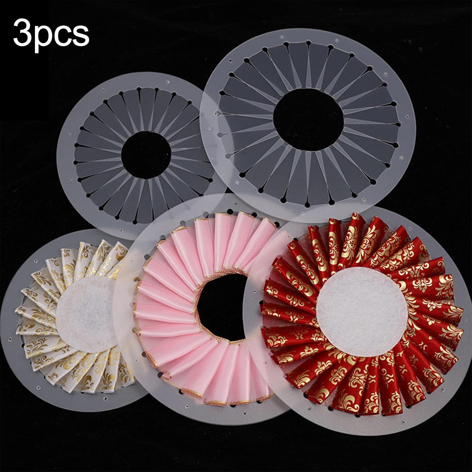 

3 шт. Брошь-розетка из ленты, инструмент для изготовления цветка из ленты 12 см, 15 см, 9 см, сделай сам для начинающих, поделки, ручная работа, инструмент для изготовления розетки, значок, пуговица, украшение