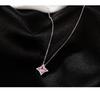 Banyan Tree Sterling Silver Diamond-Shaped Light Necklace for Women - Summer Luxury Square Clavicle Chain