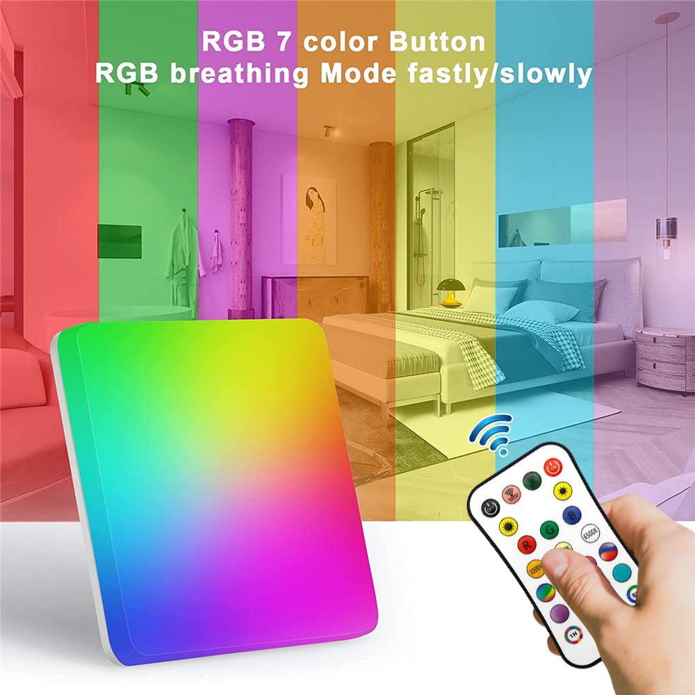 Inteligentní RGB LED stropní svítidla s dálkovým ovládáním, funkce časovače Panelové lampy Jas Stmívatelné vnitřní domácí osvětlení