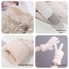 Women's Fleece-Lined Winter Cycling Gloves - Korean Style, Cute, Warm, Water-Repellent for Outdoor Use