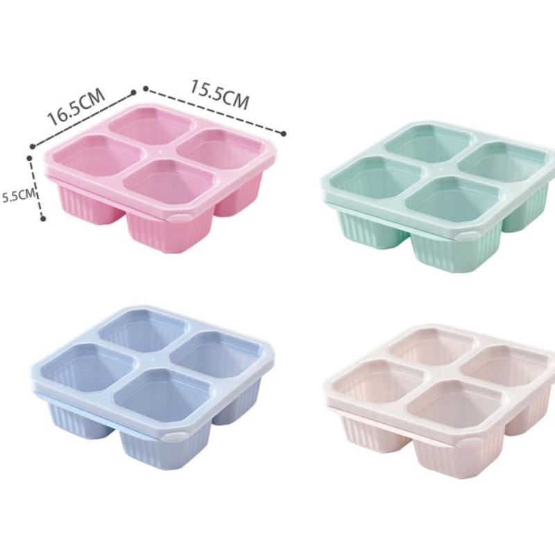 Reusable Wheat Straw Snack Box for Kids and Adults for Home Snack Storage Crisper Refrigerator Fresh Box Lunch Containers