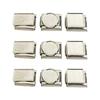 9Pcs Italian Charm Link Beads Stainless Steel Blank Jewelry Finding Jewelry Accessories Suitable for Bracelet Making
