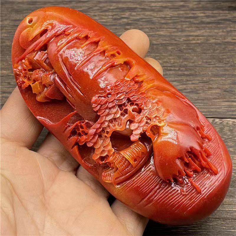 Chinese Antique Huanglong Jade Carving Pendant