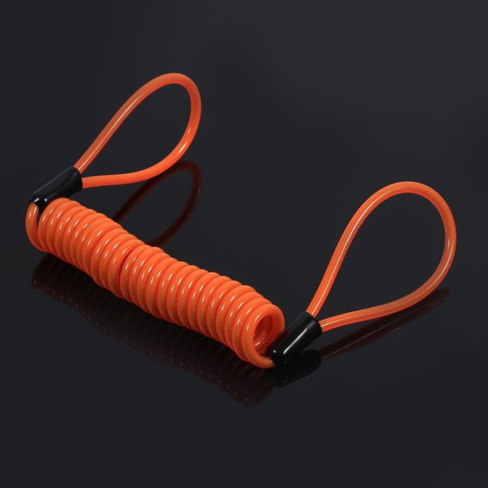 Disc Brake Lock Spring Reminder Cable Spring Coil Rope Max Length 1.25M Anti-Theft Key