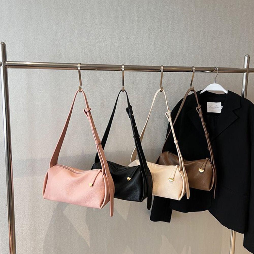 Large Capacity PU Dumpling Bag Pillow Bag Shoulder Bag Lichee Pattern Crossbody Bag  Girls/Female