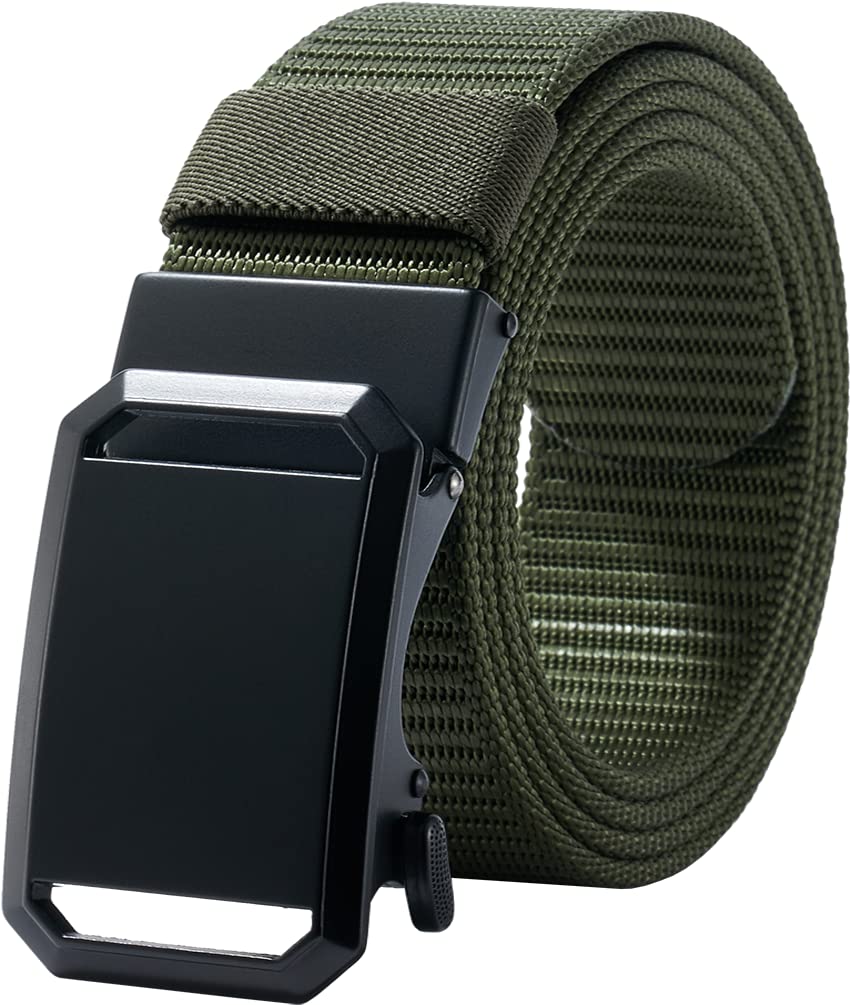 LionVII Nylon Belt Work Belt for Golf Outdoor Belt for No Stepless Adjustment Men's - Auto-Lock Mountaineering, Sports, - Workwear, Unisex, Holes,