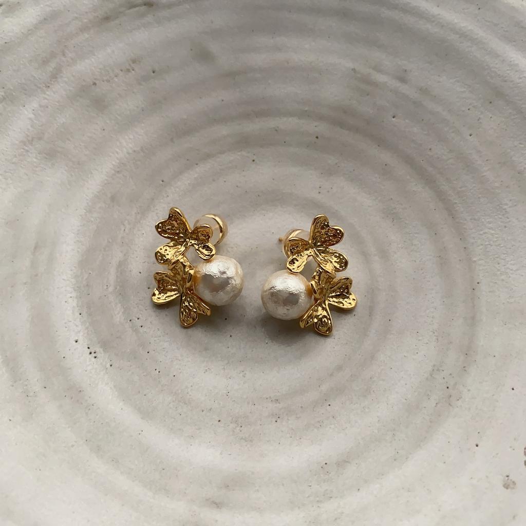 Niche Temperament Medieval Stud Earrings French Mori Fairy Earrings Retro Exquisite High-End Pearl Earrings Female