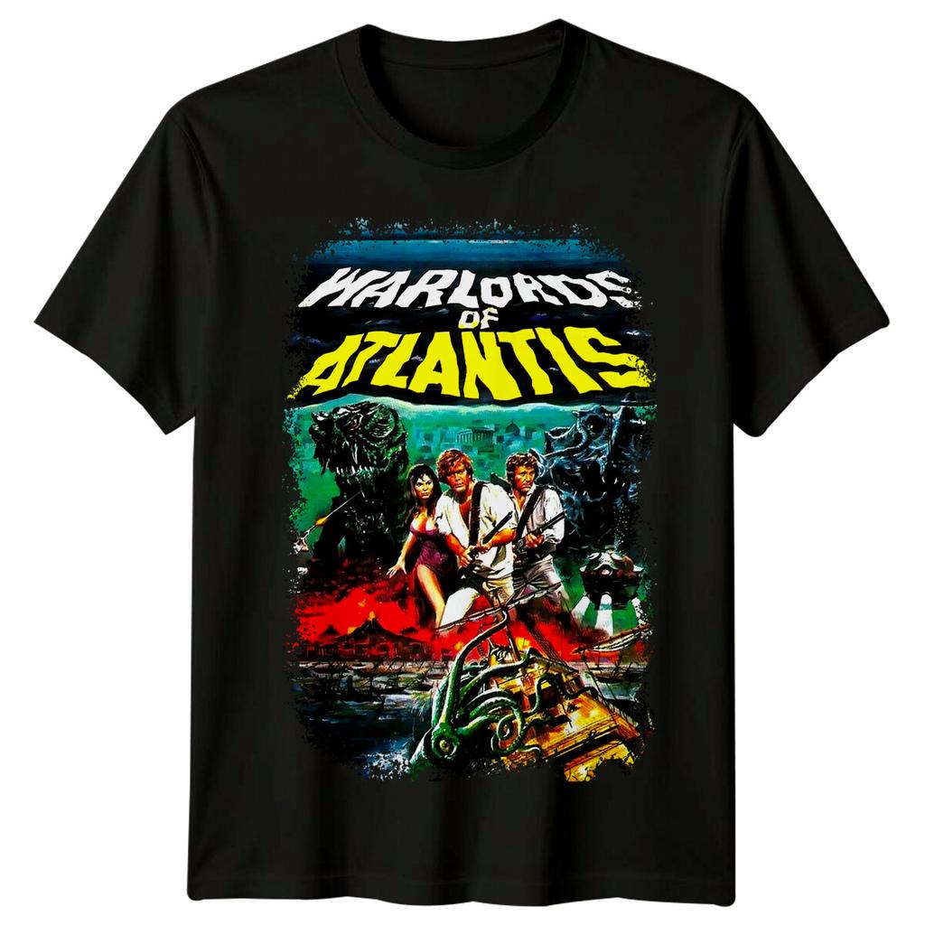 Warlords of Atlantis (1978) Movie Poster Inspired 100% Cotton T-shirt Mens Tees Top Retro 80s Tee