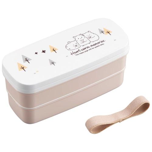 

OSK Bento Box, Two-Tier with Dividers, 640ml, Hamster Design, HM, Made in Japan, Antibacterial, Dishwasher and Microwave Safe, PW-28K