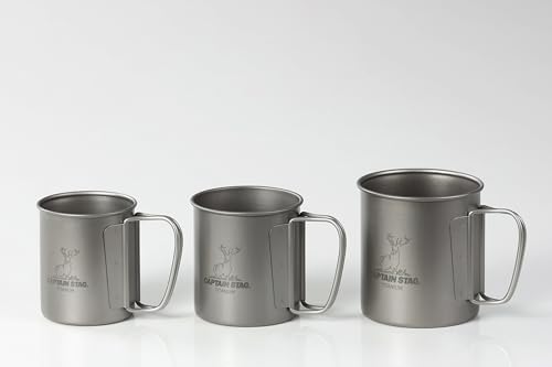Captain Stag (CAPTAIN STAG) Outdoor Cup/Mug/Tumbler, Single Mug, 300ml, Folding Handle, Lightweight, Titanium, Made in Japan, Tsubame-Sanjo, UH-4502