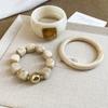 3 Pcs/Set Square Round Resin Bangle Set Resin Acrylic Acrylic Chunky Cuff  Boho Accessories