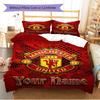 Name Custom Manchester United Pattern Bedding Set Quilt Cover Pillowcase Home Decor Gift (1 * duvet cover + 2 * pillowcase, without core)