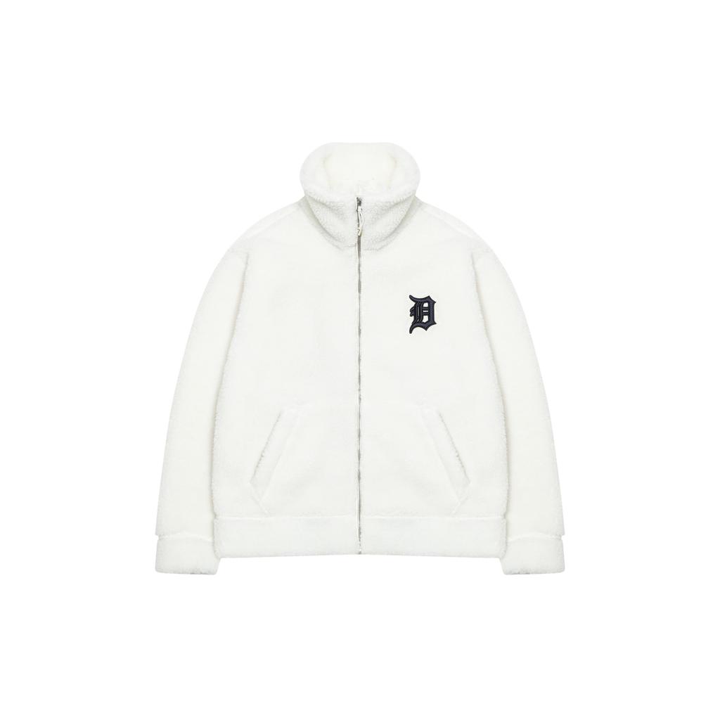 MLB Letter Print Fleece Jacket Unisex Jackets Cream 3AFDB0326-46CRS