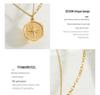 French Niche Eight-Pointed Star Pendant Necklace, Double Chain, 18K Gold-Plated Titanium Steel Clavicle Chain Jewelry P574
