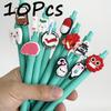 10Pcs Lake Blue Series Medical Pens, Quick-Dry Plastic Ballpoint Pens with Medium Tip, Suitable for Nurses and Healthcare Professionals, Retractable C