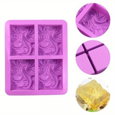 Stampo in Silicone a 4 Cavità per Sapone Onde, Stampo per Caramelle, Torta, Artigianato da Forno Fatto a Mano, Stampo da Cucina