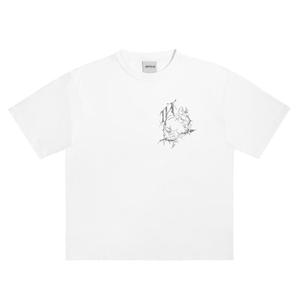 

Harajuku Oversized Streetwear Men Tshirt THORNS Graphic Print Top Cotton Hip Hop Korean Short Sleeve Clothes Goth Y2k Unisex Tee S