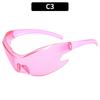 Gafas de sol deportivas de moda estilo punk Y2k para hombre, estilo hip-hop, de lujo, de una sola pieza, sin montura, envolventes, no polarizadas.